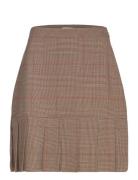 Checked Pleated Skirt Skirts Short Skirts Brown GANT