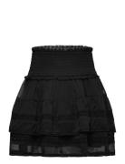 Skirt Flounce With Lace Dresses & Skirts Skirts Short Skirts Black Lindex