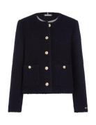 Crop Boucle Gold Button Jacket Blazers BouclÉ Blazers Navy Tommy Hilfiger