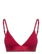 Lightly Lined Triangle Lingerie Bras & Tops Soft Bras Bralette Red Calvin Klein