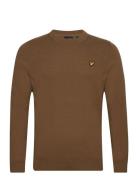 Cotton Merino Crew Neck Jumper Tops Knitwear Round Necks Brown Lyle & Scott