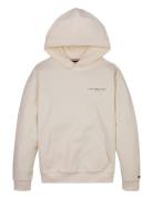 U Mini Corp Logo Hoodie Tops Sweatshirts & Hoodies Hoodies Cream Tommy Hilfiger