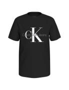 Ck Monogram Ss T-Shirt Tops T-Kortærmet Skjorte Black Calvin Klein