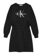 Glitter Monologo Hwk Dress Dresses & Skirts Dresses Casual Dresses Long-sleeved Casual Dresses Black Calvin Klein