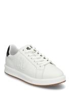 Ainsley Smooth & Crinkle Leather Sneaker Low-top Sneakers White Lauren Ralph Lauren