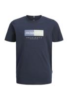 Jorfrederiksberg Box Tee Ss C.n Sn Jnr Tops T-Kortærmet Skjorte Navy Jack & J S