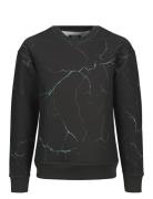 Jjkey Sporty Loose Aop Sweat Crew Ln Jnr Tops Sweatshirts & Hoodies Sweatshirts Black Jack & J S