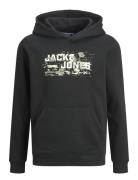 Jcooutdoor Logo Sweat Hood Sn Jnr Tops Sweatshirts & Hoodies Hoodies Black Jack & J S