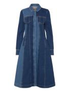 Long Sleeve Denim Dress, 2301 Denim Designers Knee-length & Midi Blue STINE GOYA