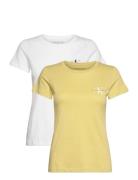 2-Pack Monologo Slim Tee Tops T-shirts & Tops Short-sleeved White Calvin Klein Jeans