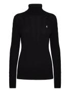 Wool-Cashmere Cable Turtleneck Sweater Tops Knitwear Turtleneck Black Polo Ralph Lauren