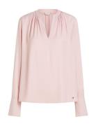 Soft Vis V Neck Ls Blouse Tops Blouses Long-sleeved Pink Tommy Hilfiger