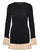 Mini Ruched Ls Dress Designers Short Dress Black ROTATE Birger Christensen