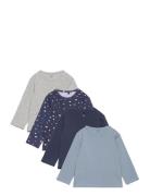 Tnsbbaby Boys Basic L_S Tee Multi Pack Tops T-shirts Long-sleeved T-Skjorte Navy The New