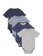 Tnsbbaby Boys Basic S_S Body Multi Pack Bodies Short-sleeved Multi/patterned The New