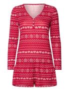 Pj Short Jersey Fairisle Pyjamas Nattøj Red Hunkemöller