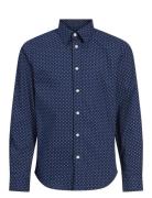 Jjaxel Print Shirt Ls Jnr Tops Shirts Long-sleeved Shirts Blue Jack & J S