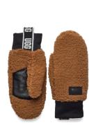 Uggfluff Mitten With Logo Tape Accessories Gloves Thumb Gloves Brown UGG