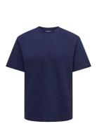 Onsfred Life Rlx Ss Tee Noos Tops T-Kortærmet Skjorte Blue ONLY & SONS