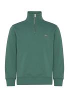 Reg Shield Half Zip Sweat Tops Sweatshirts & Hoodies Sweatshirts Green GANT