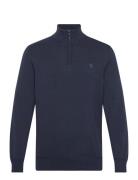 Cotton Yd 1/4 Zip Sweater Designers Knitwear Half Zip Jumpers Navy Timberland