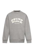 Printed Cotton Sweatshirt Tops Sweatshirts & Hoodies Sweatshirts Grey Mango