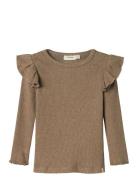 Nmfsophia Sni Ls Slim Top Lil Tops T-shirts Long-sleeved T-Skjorte Brown Lil'Atelier