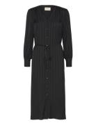 Relaxed Satin Stripe Shirt Dress Knælang Kjole Black GANT