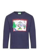 T-Shirt L/S Tops T-shirts Long-sleeved T-Skjorte Navy United Colors Of Benetton