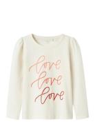 Nmftasjaa Ls Top Pb Tops T-shirts Long-sleeved T-Skjorte Cream Name It