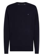 Core Essential Cotton Crew Neck Tops Knitwear Round Necks Navy Tommy Hilfiger