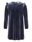 Dress Velour Dresses & Skirts Dresses Casual Dresses Long-sleeved Casual Dresses Navy Creamie