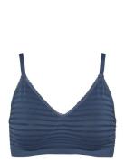 Lucia Bra Top Stripe Lingerie Bras & Tops Soft Bras Non Wired Bras Navy Missya