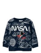 Nmmdaim Nasa Nreg Sweat Bru Nas Tops Sweatshirts & Hoodies Sweatshirts Black Name It