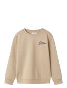 Nkmtegeo Ls Nreg Sweat Bru Tops Sweatshirts & Hoodies Sweatshirts Beige Name It