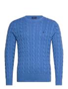 Cable-Knit Cotton Sweater Designers Knitwear Round Necks Blue Polo Ralph Lauren