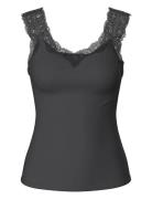 Pcbarbera Lace Top Jrs Noos Bc Tops T-shirts & Tops Sleeveless Grey Pieces