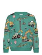 Sweatshirt Working Vehicles Tops Sweatshirts & Hoodies Sweatshirts Green Lindex