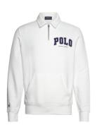 The Rl Fleece Logo Collared Sweatshirt Tops Sweatshirts & Hoodies Sweatshirts White Polo Ralph Lauren