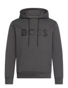 Soody Tape Logo Sport Men Sport Clothing Sport Sweatshirts & Hoodies Sport Hoodies Grey BOSS