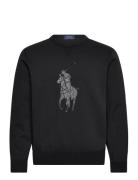 Leather-Pony Double-Knit Sweatshirt Tops Sweatshirts & Hoodies Sweatshirts Black Polo Ralph Lauren