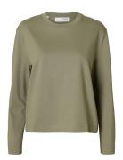 Slfessential Ls Boxy Tee Noos Tops T-shirts & Tops Long-sleeved Green Selected Femme