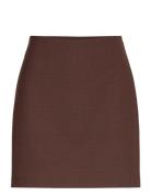 Glen Plaid Wool-Blend Pencil Miniskirt Skirts Short Skirts Brown Lauren Ralph Lauren