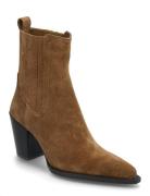 Block-Heel Suede Ankle Boots Shoes Boots Ankle Boots Ankle Boots With Heel Brown Mango