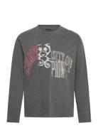 Cutup Great Boxy Graphic Long Sleeve Tops T-Langærmet Skjorte Grey Weekday