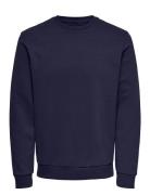 Onsceres Crew Neck Noos Tops Sweatshirts & Hoodies Sweatshirts Navy ONLY & SONS