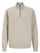 Jjebradley Sweat Half Zip Noos Jnr Tops Sweatshirts & Hoodies Sweatshirts Cream Jack & J S