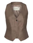 Cmnature-Waistcoat Blazers Sleeveless Blazers Brown Copenhagen Muse