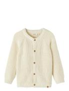 Nmnemlen Lin Ls Knit Card Lil Noos Tops Knitwear Cardigans Cream Lil'Atelier