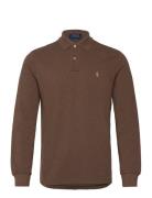 Custom Slim Fit Mesh Polo Shirt Tops Polos Long-sleeved Brown Polo Ralph Lauren